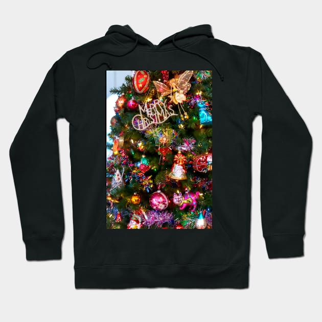 Merry Christmas Decorated tree Hoodie by photogarry